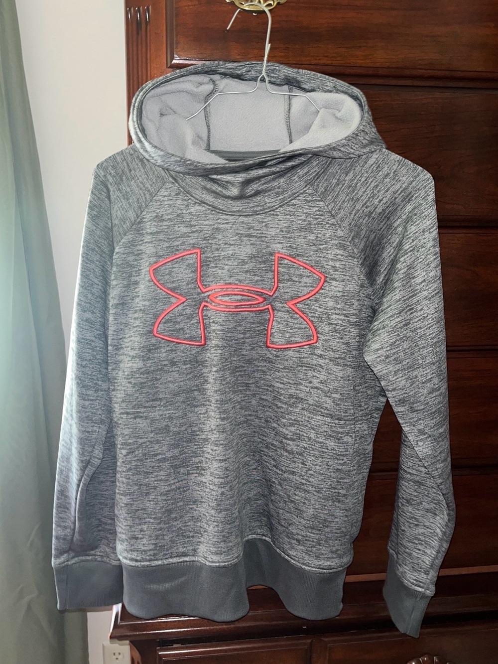 Under Armour Gray Hoodie with Red Logo Accent
